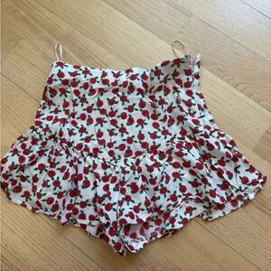 Zara Red Floral Women's Skorts
